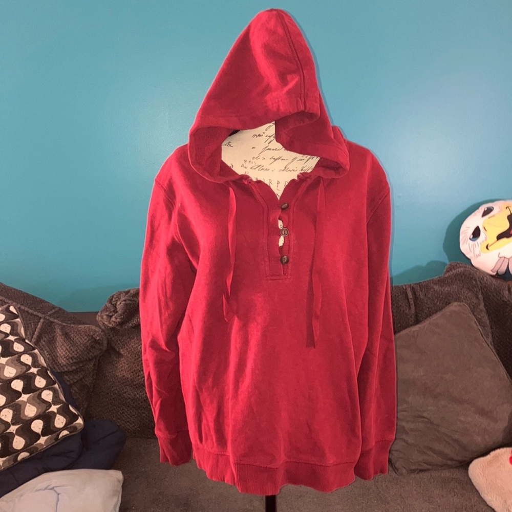 Eddie Bauer Button-Up Hooded Sweatshirt, T2XL